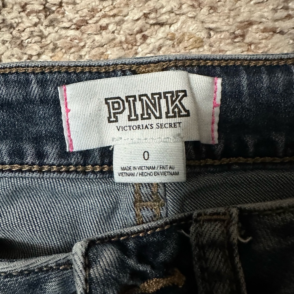 Pink - Cut Off Denim Blue Jean Shorts - Picture 3 of 3